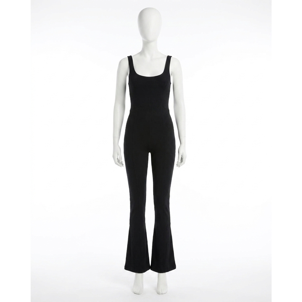 NEW FREE PEOPLE rich soul flared jumpsuit in black